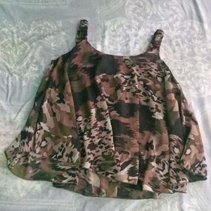 Camo Print Layered Tank Top
