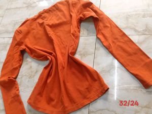 Stylish Orange Long Sleeve Top