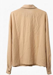 Chic Light Brown Button-Up Blouse