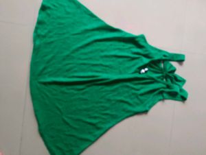 Green Flowy Bow Top