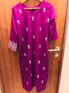 Women's Purple Kurta Set with Dupatta
