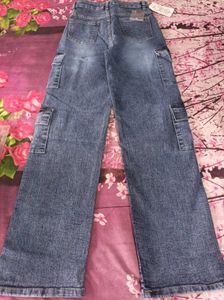 Women's Blue Cargo Jeans