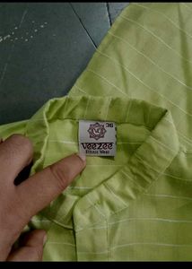 Boys Kurta Set - Green &amp; White