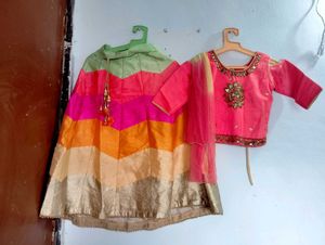 Offer Today Kids Pink Embellished Lehanga Choli