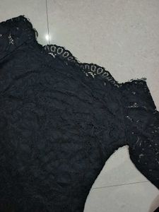 Elegant Black Lace Off-Shoulder Dress