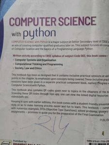 Computer Science with Python Textbook for Class XI