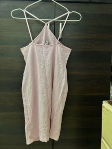 Pink Mini Bodycon Dress with Criss-Cross Straps
