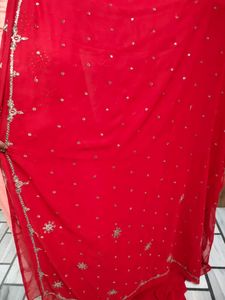 Sequence Work Red Traditional  Saree