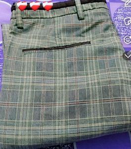 Plaid Trousers Slim Fit