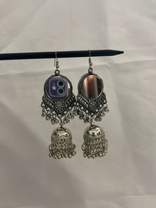 Mirror Jhumka Earrings