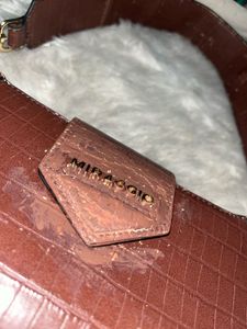 Brown Croc Embossed Clutch Bag