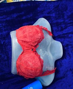 Chantelle Branded Red Lace Bra