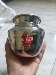 Steel mondha Vessel/ Chamboo Water Pot Small