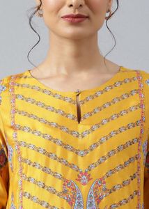 Elegant Yellow Printed Kurta