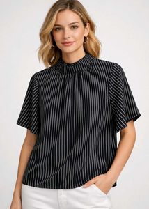 Tokyo Talkies Striped Ruffle Top