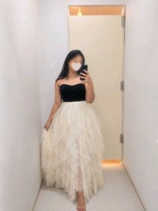 Elegant Black &amp; Ivory Tulle Frock
