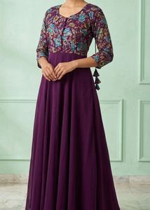 Royal plum Anarkali-twi