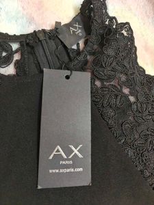 New AX PARIS Elegant Black Lace Trimmed Dress