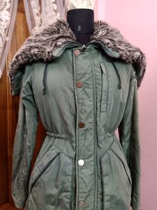 💚Olive Green Fur Hooded Jacket💚