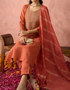 Kalini Brand -Elegant Rust Kurta with Embroidery