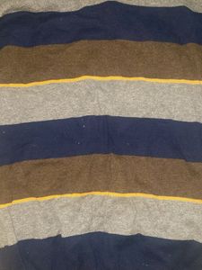 Men's Striped V-Neck Sweater