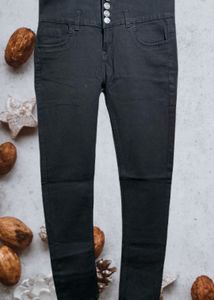 Girls Waist Ankle Black Jeans