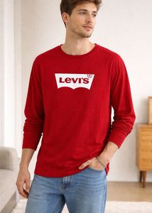 Levi's Red Long Sleeve Logo Tee