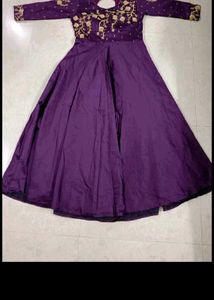 Elegant Purple Anarkali Dress