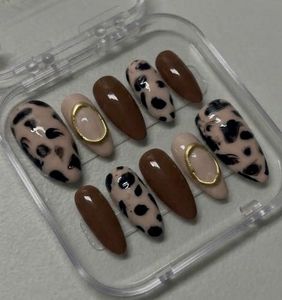 SALE🔥Leopard Animal Print Chrome Press On Nails