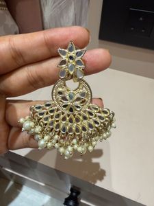 Elegant Mirror Work Jhumka Earrings