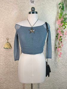 Sparkly Ruched Long Sleeve Bodysuit