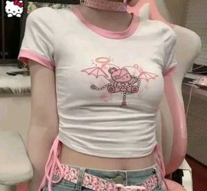 Cute Graphic hello kitty Crop Top
