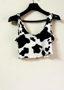 Cow Print Crop Top