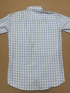 Men's Blue Plaid Button-Down Shirt