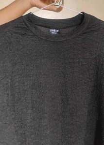 Shein Textured Black T-Shirt
