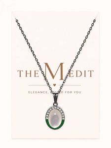 Dainty Emerald Oval Pendant Necklace 🌿