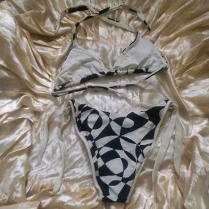Black &amp; White Bikini Set