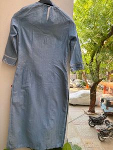 Blue &amp; White Printed Kurti