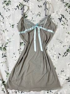Sheer Nightgown with Lace Detail