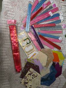 Combo of Craft ribbons envelopes stickers