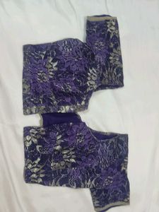 Elegant Purple Lace Saree with.blouse