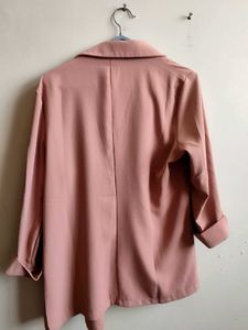 Chic Pink Oversized Blazer with short set