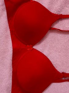 Red Padded Bra
