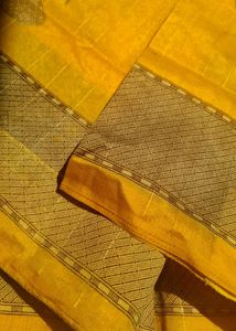 Vibrant Yellow Silk Saree with Paisley Motif