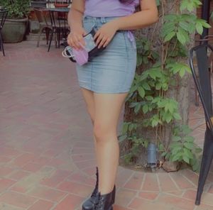 Denim Blue Mini Pencil Skirt
