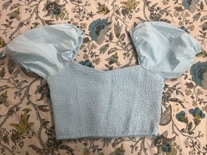 Chic Square Neck Puff Sleeve Crop Top