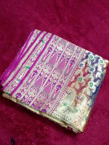 Pure Banarasi-Style Multi-Shade Zari Saree