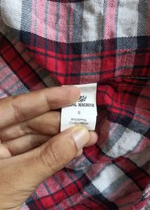 Men's Red Plaid Long Sleeve Shirt