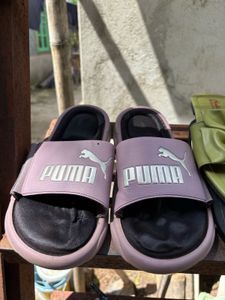 Puma Slides - Pink & Black adidas combo