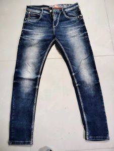 Men's Blue Washed Denim Jeans
